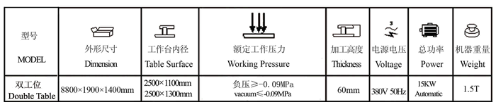 全自動真空覆膜機(jī)參數(shù)
